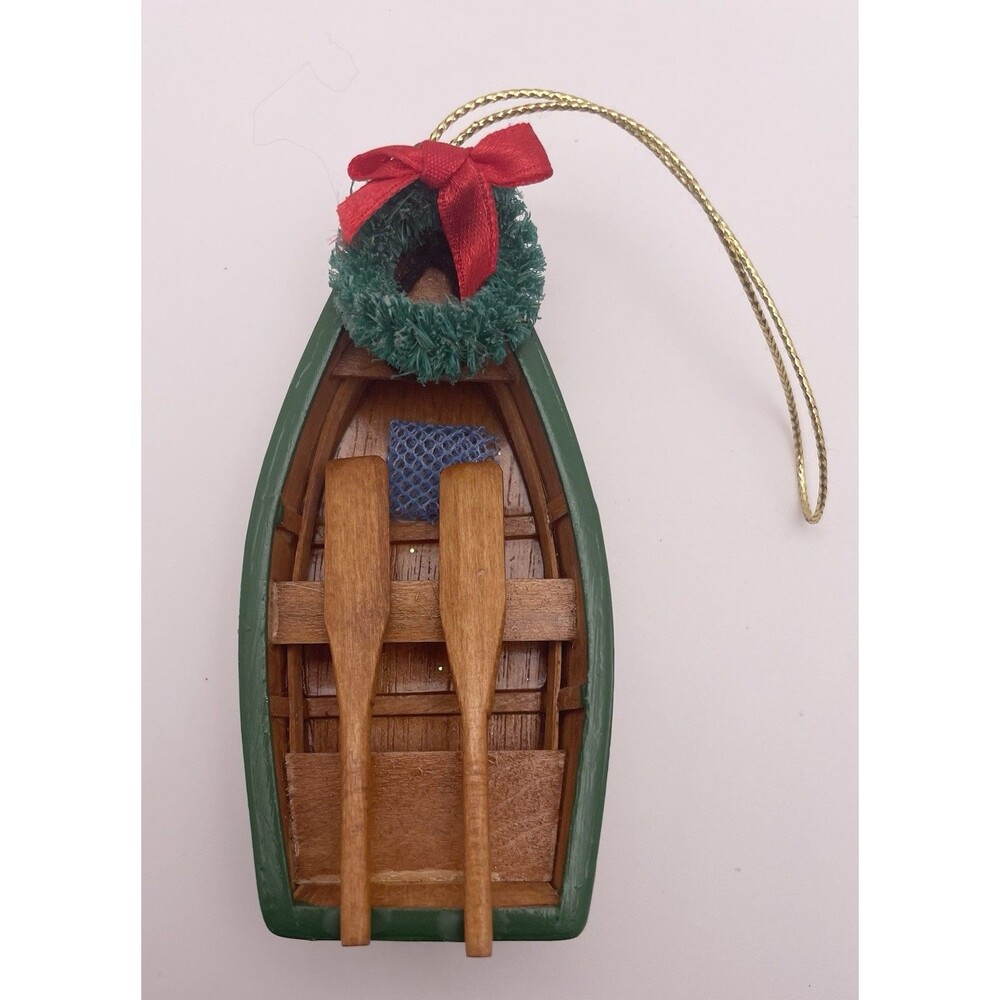 Christmas Rowboat Paddle Tree Ornament